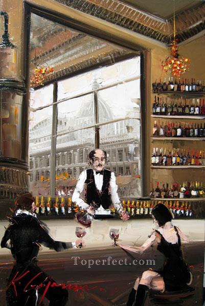 wine bar 4 Kal Gajoum by knife Oil Paintings
